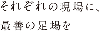 それぞれの現場に、最善の足場を