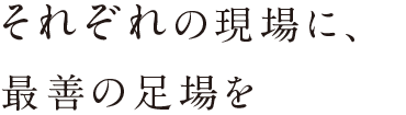 それぞれの現場に、最善の足場を